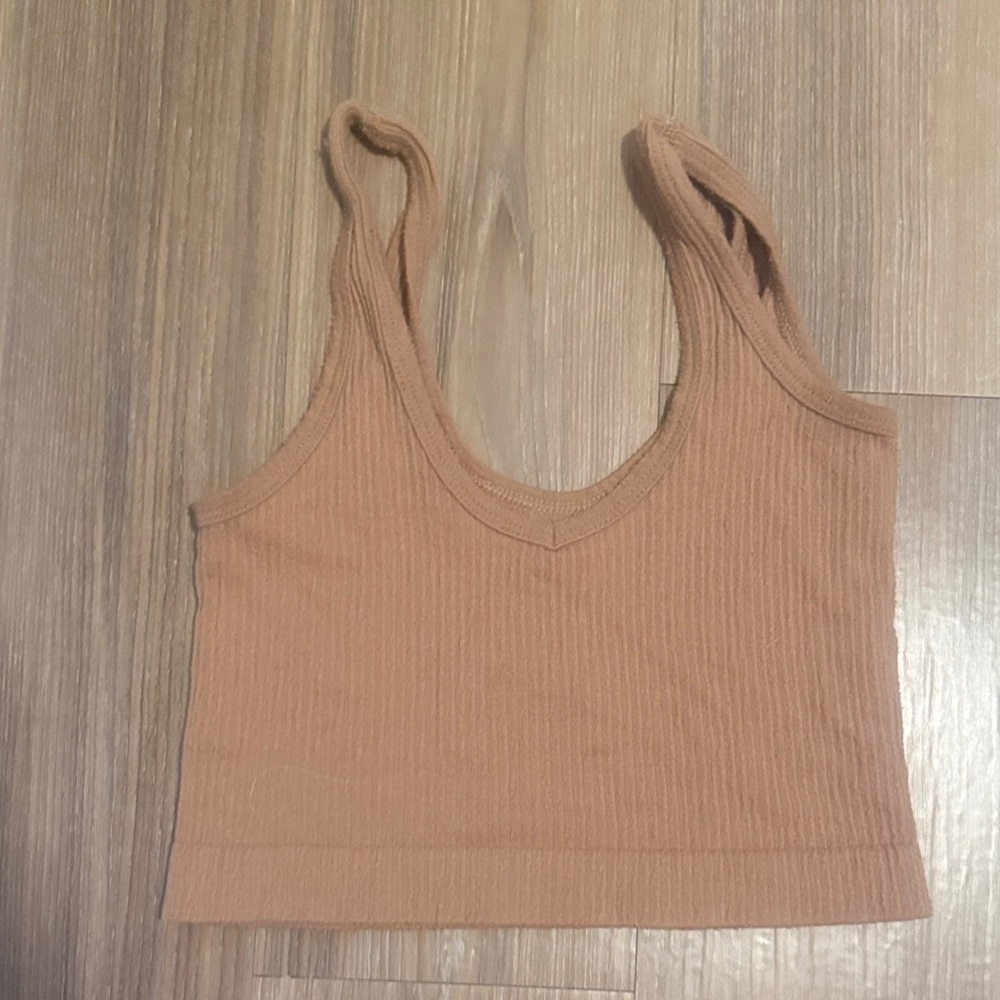 Urban Outfitters Out From Under Ribbed Tan Crop Top